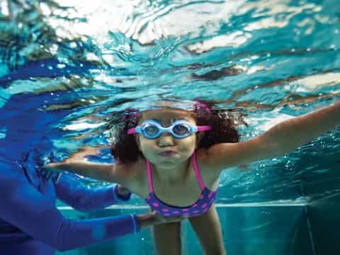 a person in a pool