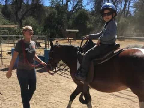 a person riding a horse