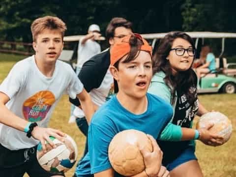 a group of people playing rugby