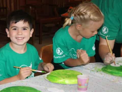 a few children painting