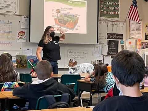 a person teaching a class