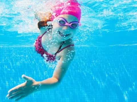 a person in a pool