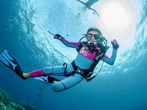 a person in scuba gear underwater