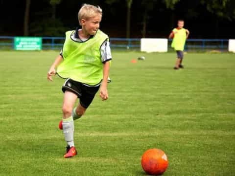 a boy playing football