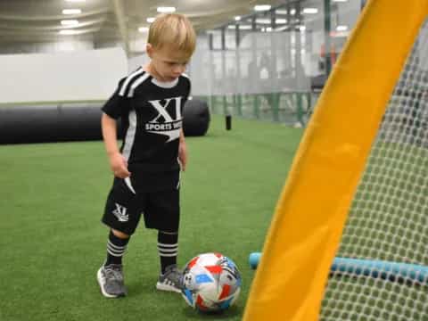 a boy playing football