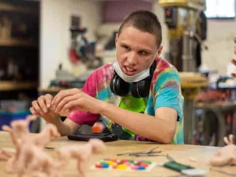 a boy wearing a mask