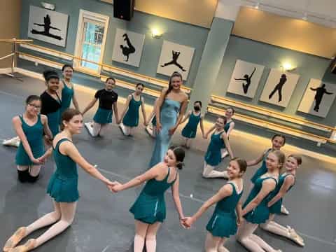 a group of people dancing