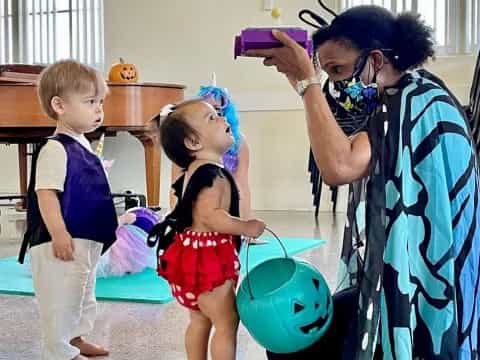 a person and children in a room