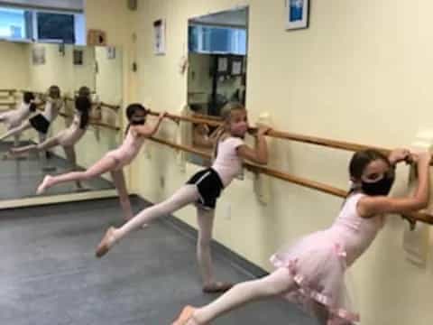 a group of women exercising