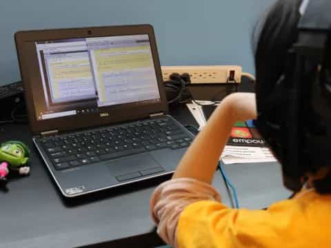 a person using a laptop