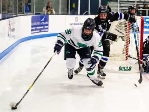 a group of men playing hockey