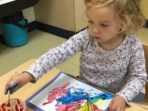 a young girl painting