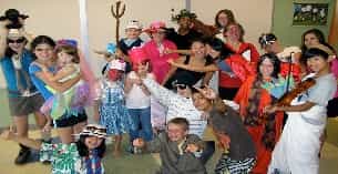 a group of people dancing