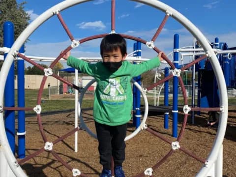 a boy on a playground
