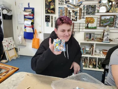a person sitting at a table