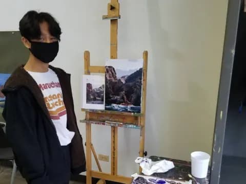 a person wearing a mask