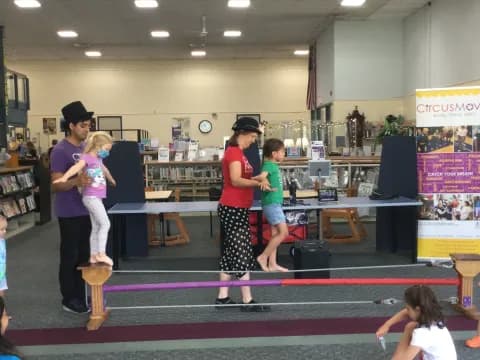 a group of people in a gym