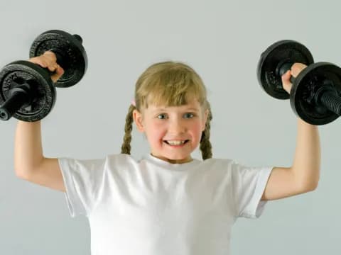 a girl lifting weights