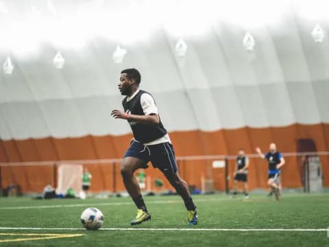 a person playing football