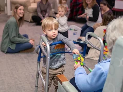 a child in a stroller