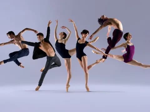a group of people jumping