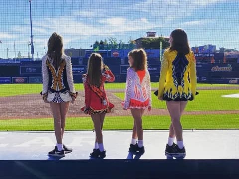 a group of girls on a stage