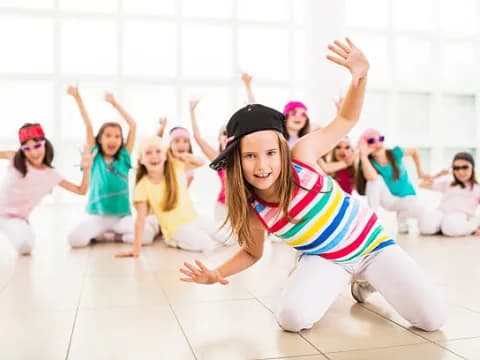 a group of girls in a room