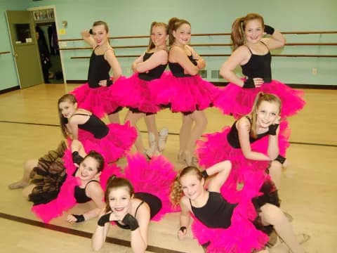 a group of girls in a room