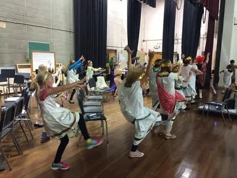 a group of people dancing