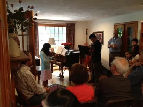 a group of people in a room