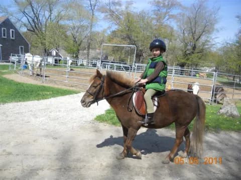 a girl riding a horse