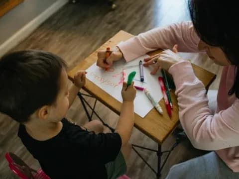 a person and a child painting