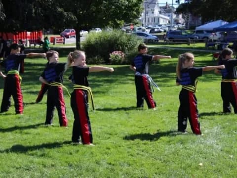 a group of children in a field
