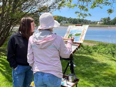 a person painting a picture