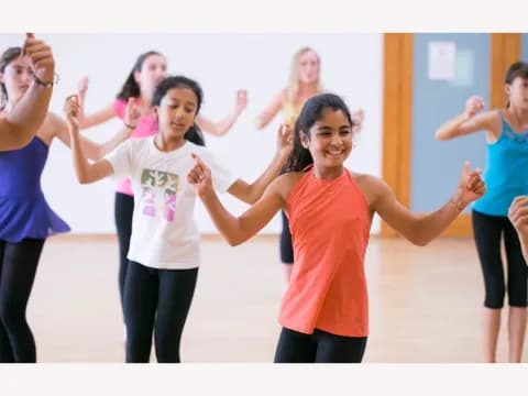 a group of people exercising