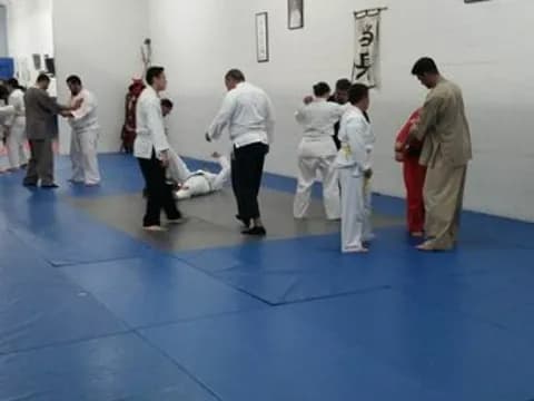 a group of people in a room