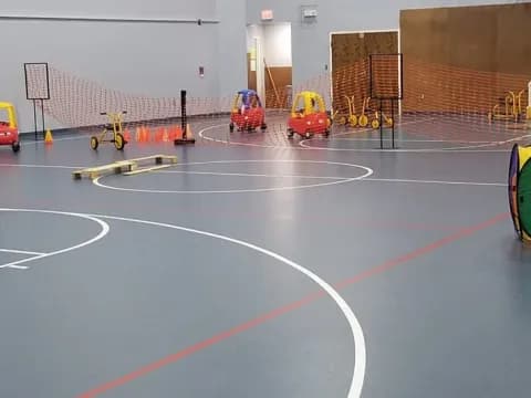 a large empty basketball court