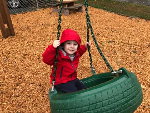a child on a swing