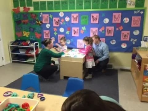 a group of children in a classroom