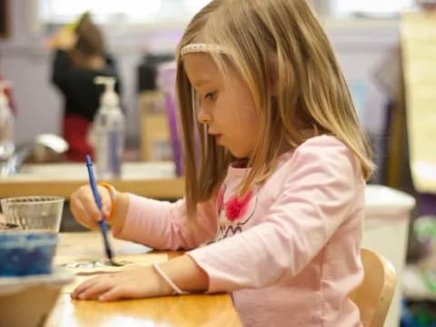 a young girl painting