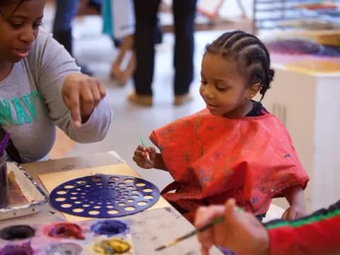 a young girl painting