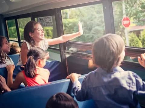 a group of people on a bus