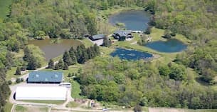 a high angle view of a house