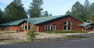 a house with a green roof