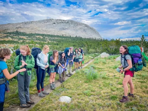 a group of people hiking