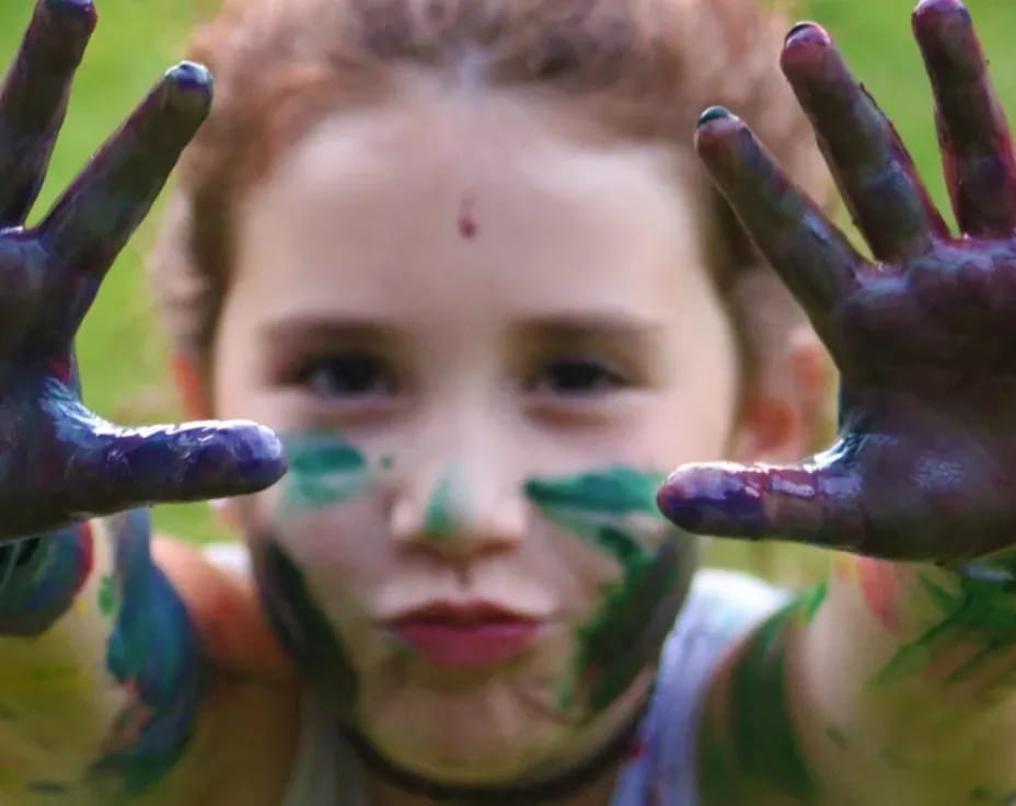 a child with a painted face