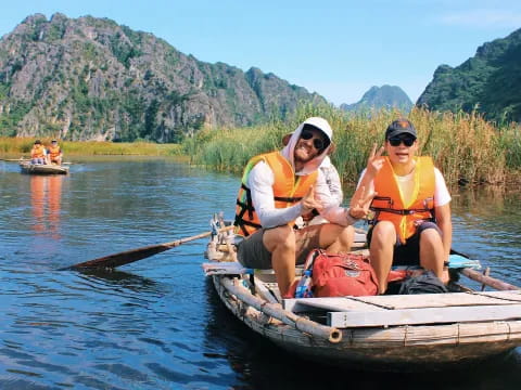 two people in a boat