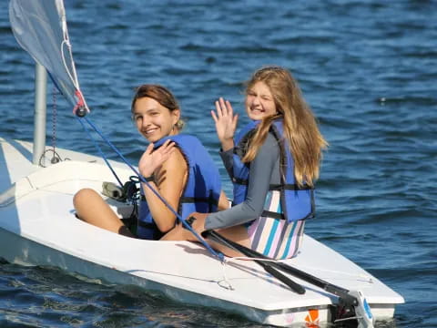 two women on a boat