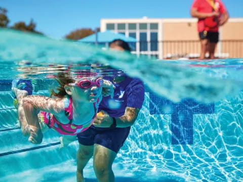 a man in a pool