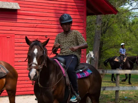 a person riding a horse